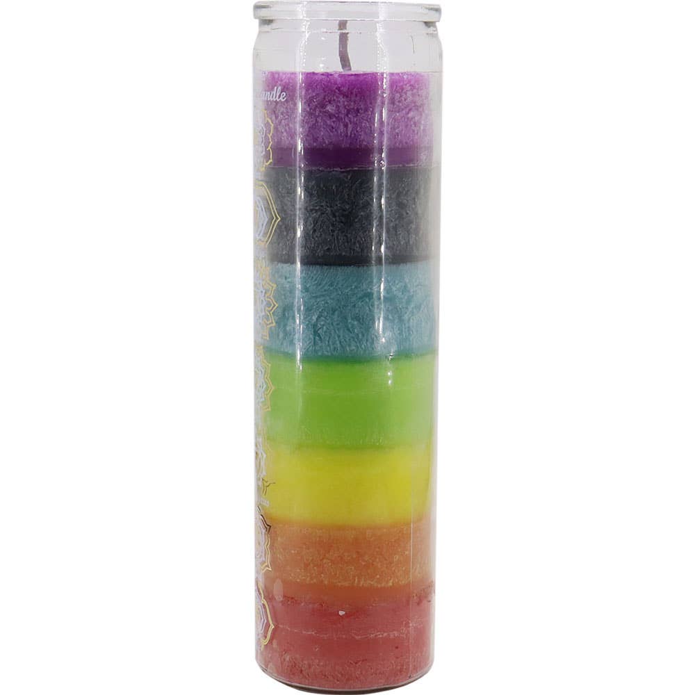 7 Day Chakra Glass Prayer Candle