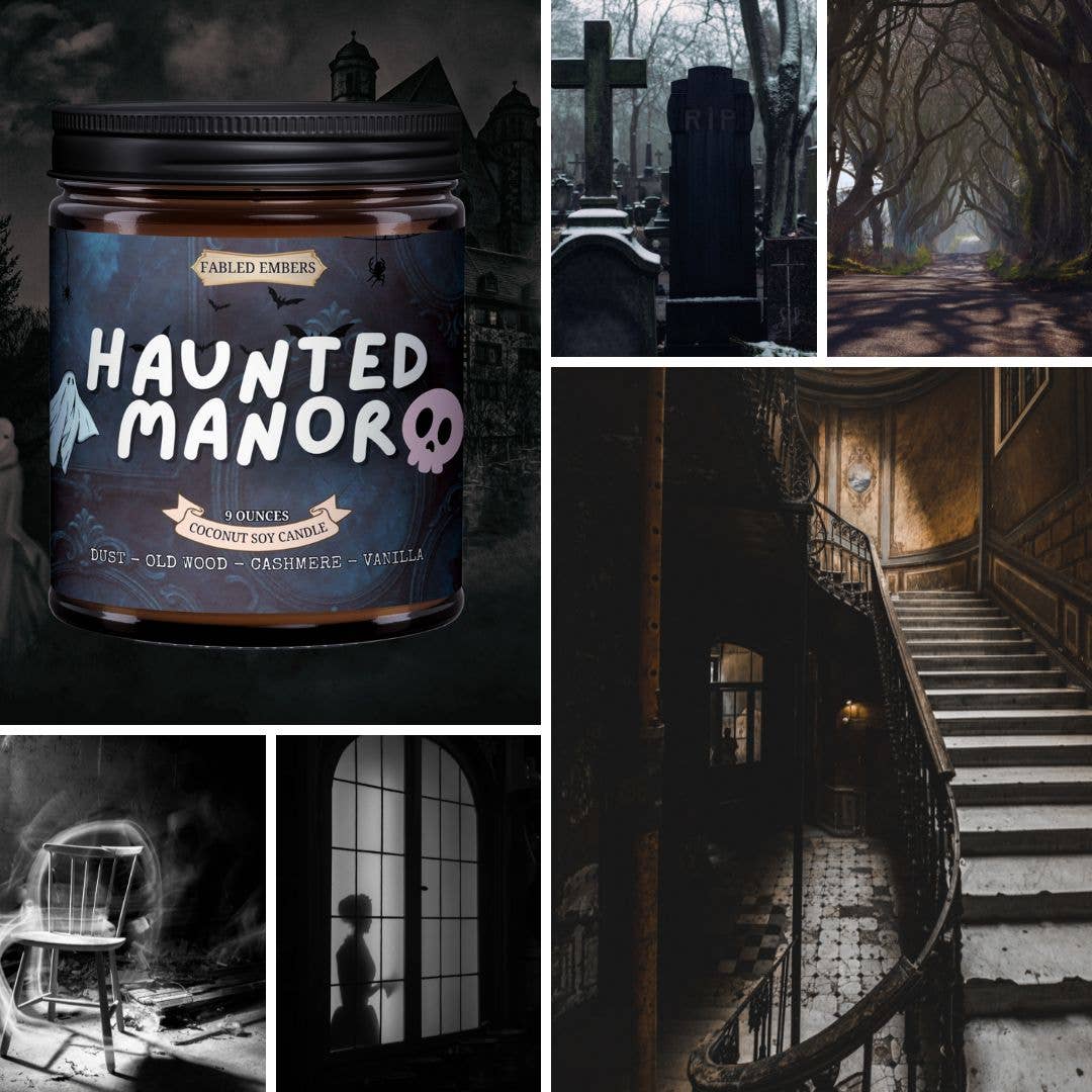 HAUNTED MANOR - spooky halloween candle
