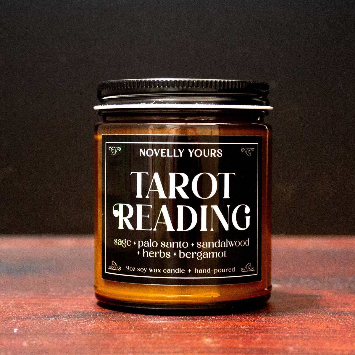 Moody Candle - Tarot Reading, amber jar Witchy vibes 9oz 