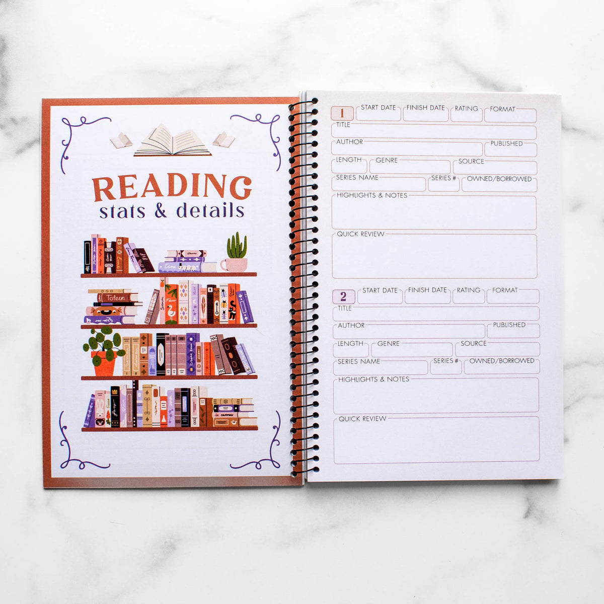 Reading Tracker - Undated Spiral Softcover Book Journal