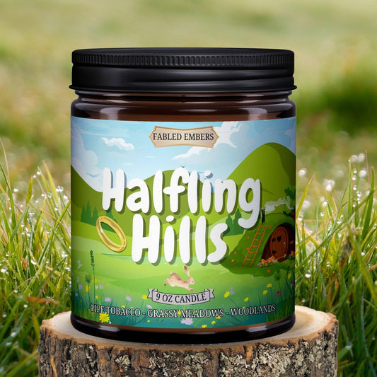 HALFLING HILLS cottagecore book lovers Candle | LOTR
