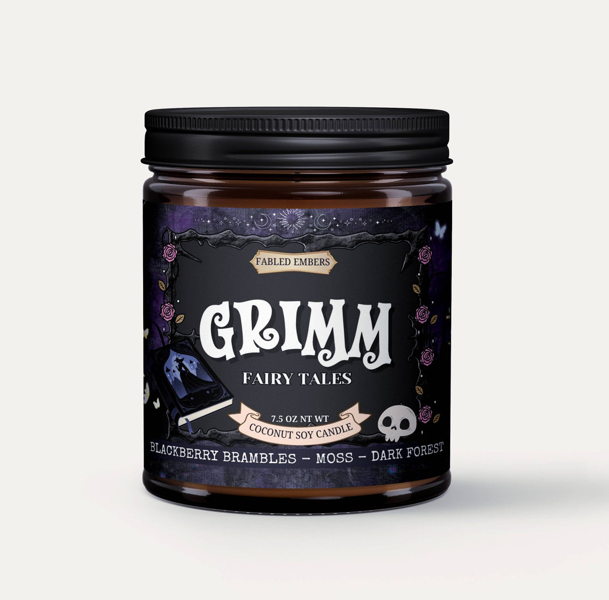GRIMM Fairy Tales Candle | Amber Glass | Bookish | Unique