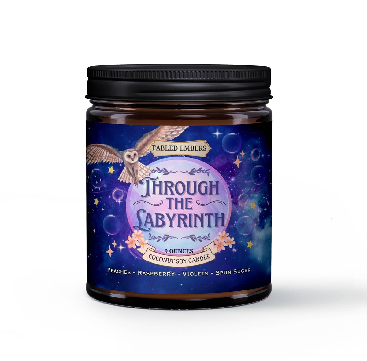THROUGH THE LABRYNITH 9oz book lovers Candle Coconut Soy