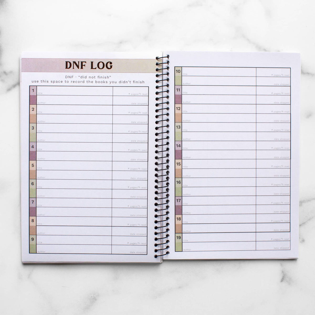 Reading Tracker - Undated Spiral Softcover Book Journal
