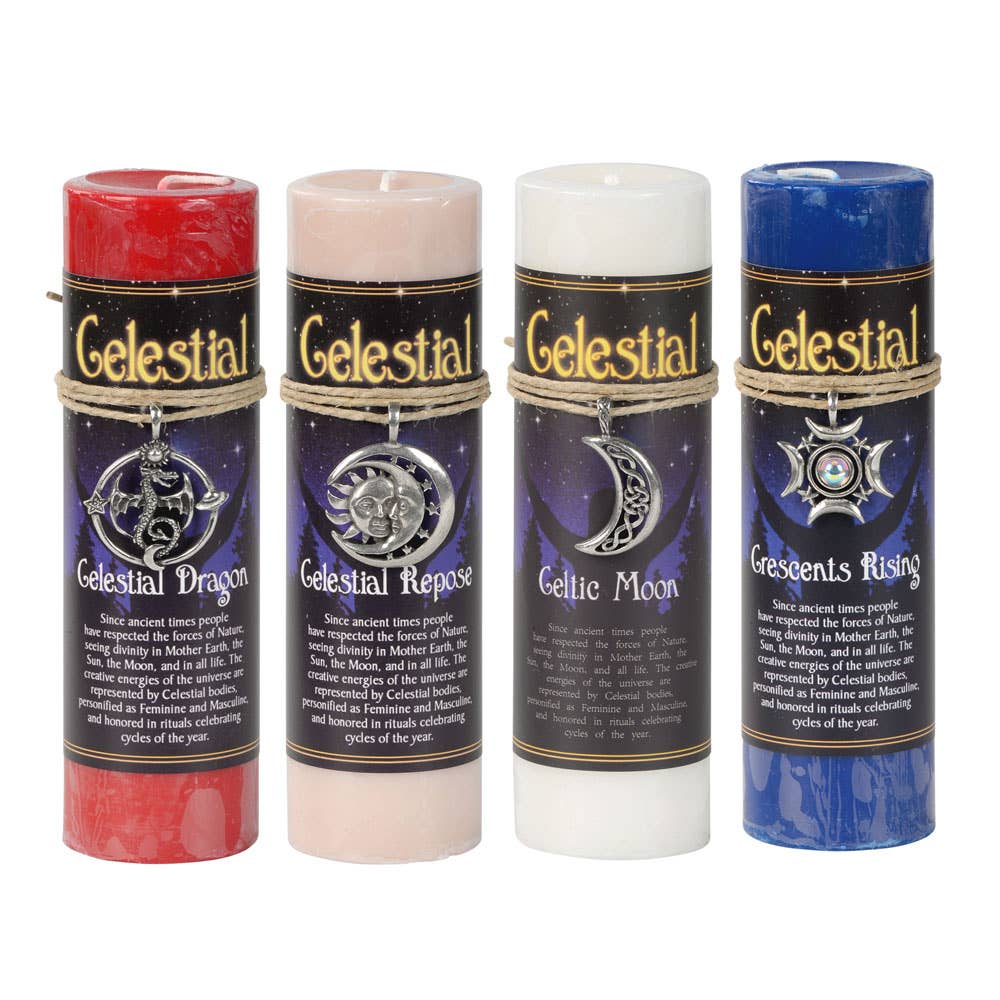 Celestial Pewter Pendant Candles