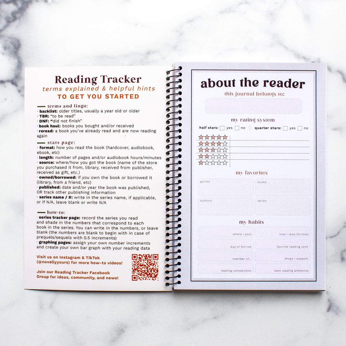 Reading Tracker - Undated Spiral Softcover Book Journal