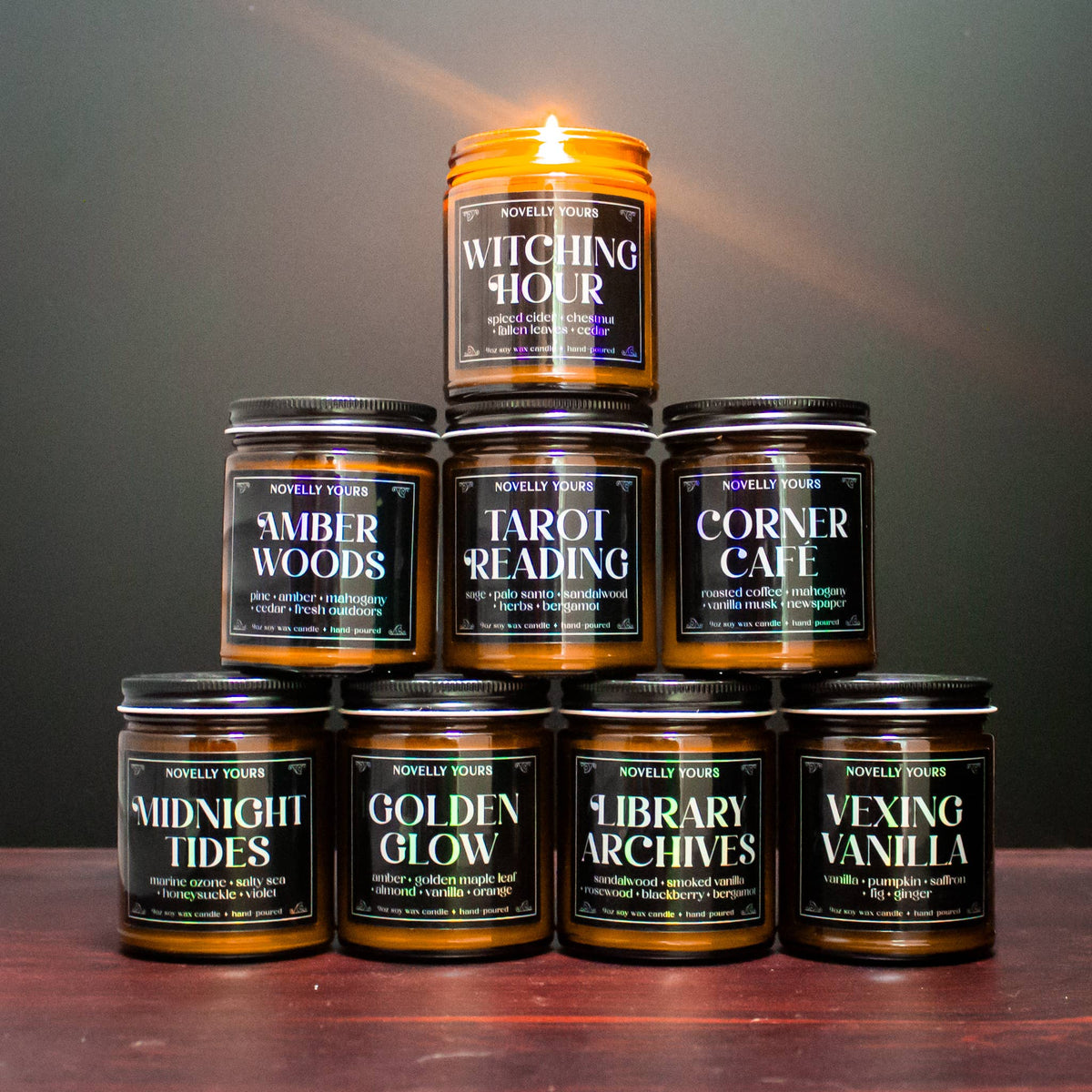 Moody Candle - Tarot Reading, amber jar Witchy vibes 9oz 