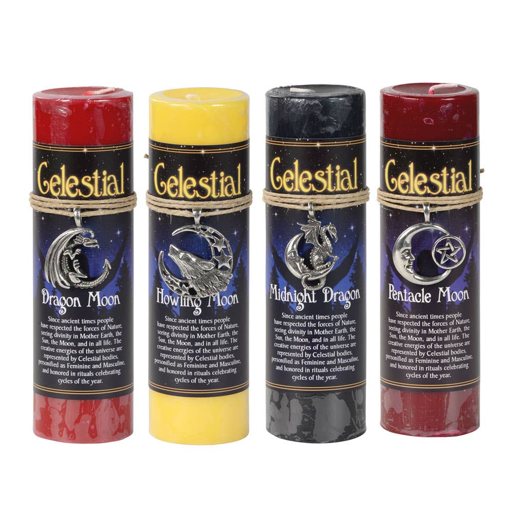 Celestial Pewter Pendant Candles