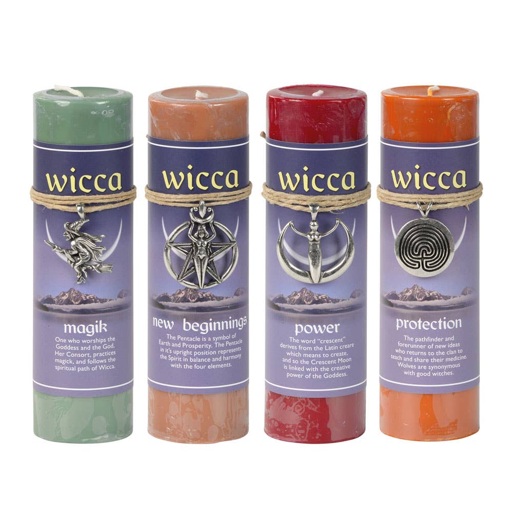 Wicca Pewter Pendant Candle