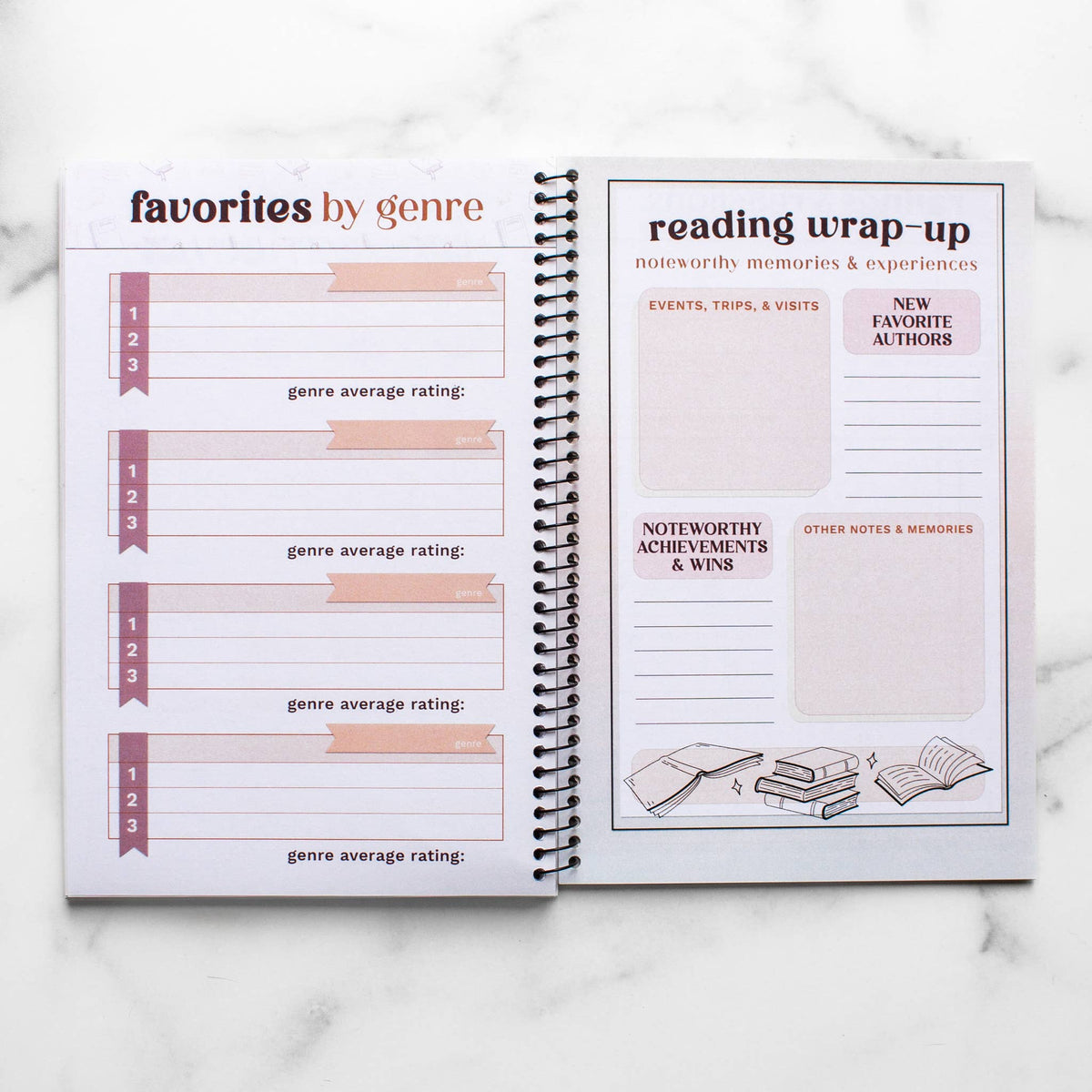 Reading Tracker - Undated Spiral Softcover Book Journal