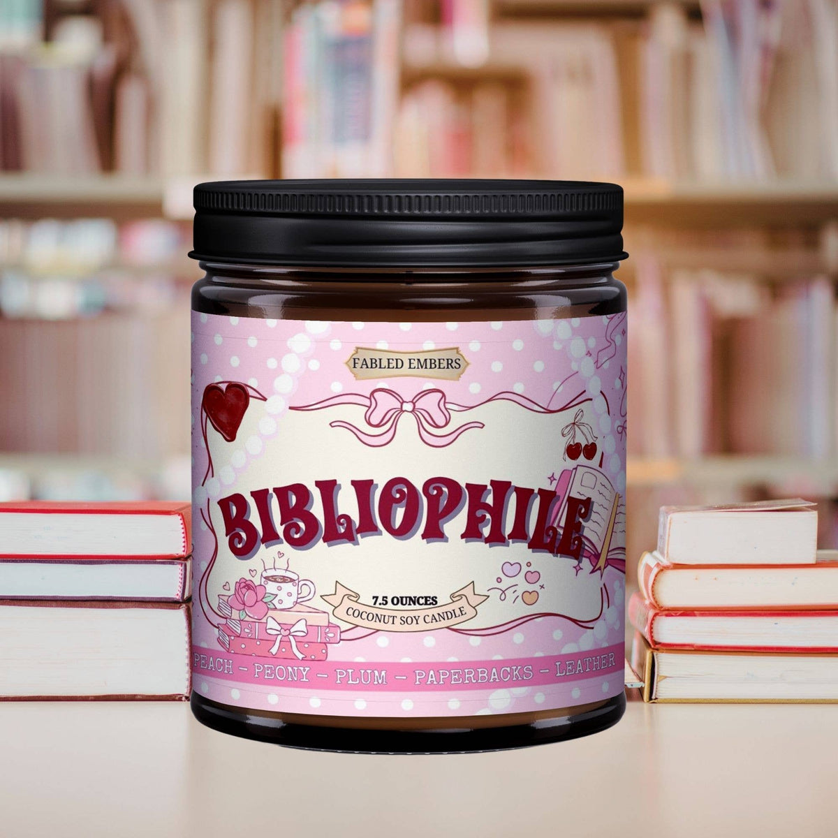 BIBLIOPHILE 9oz  book lovers Candle Coconut Soy