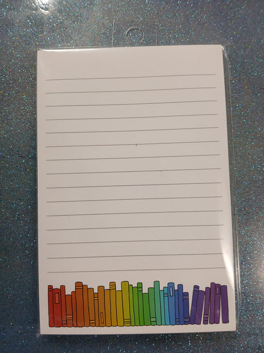 Rainbow Bookshelf Lined Notepad