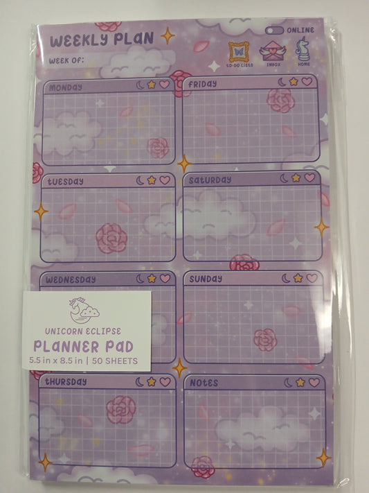 Pastel Academia Weekly Planner Pad