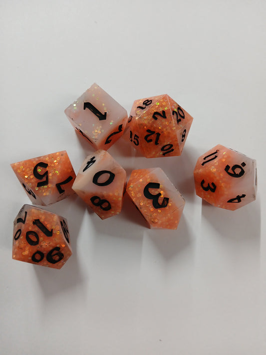Orange and White Glitter Set