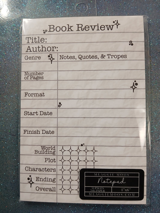4x6 Book Review Notepad