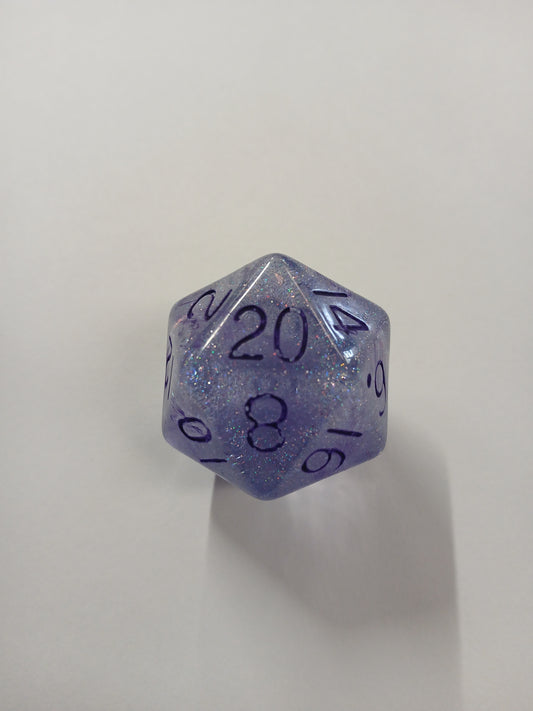 Purple Glitter D20