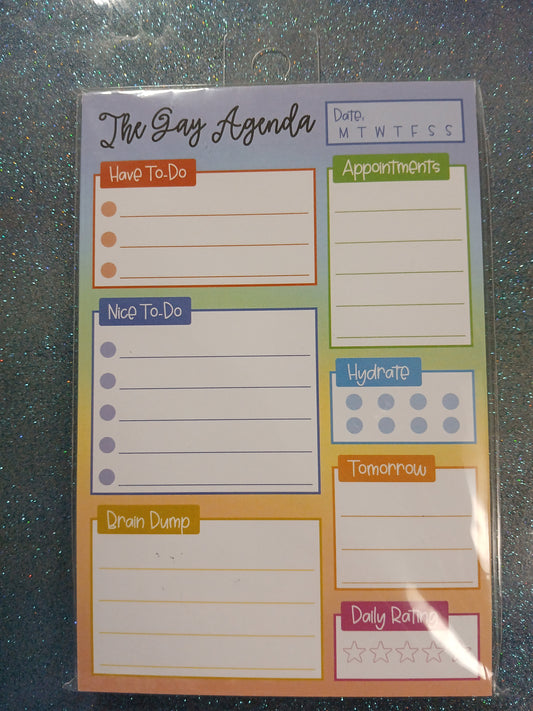 Gay Agenda Daily Planner Notepad