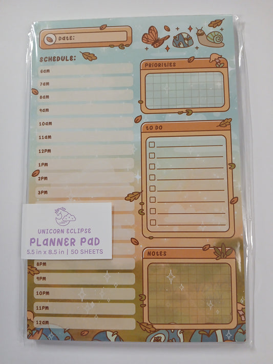 Forest Finds Hourly Schedule Planner Pad