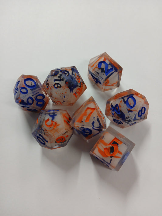 Blue and Orange Splatter Set